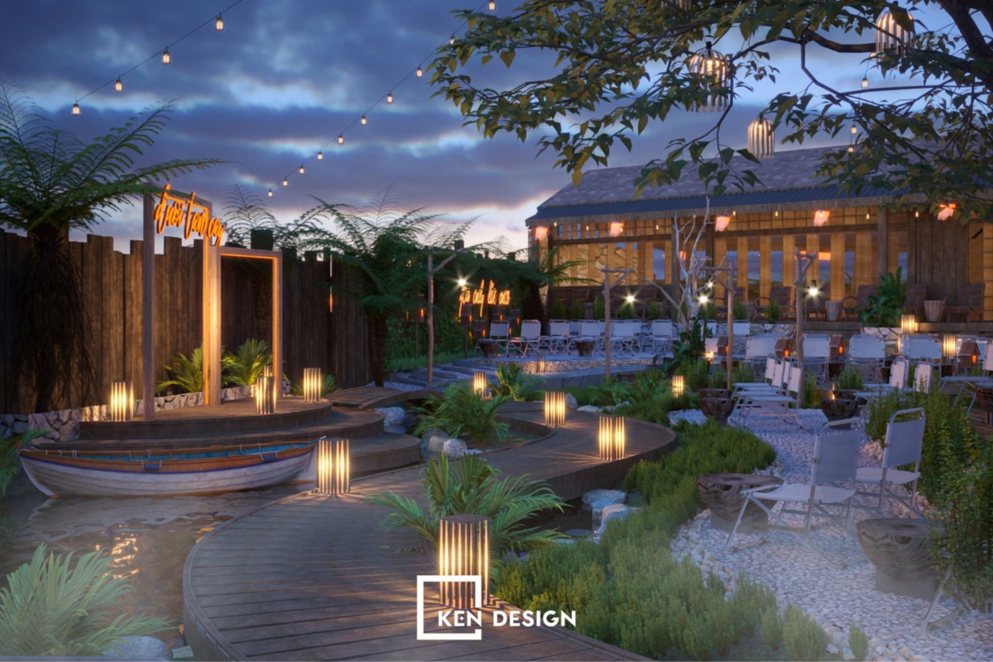 Thiết kế quán cafe sân vườn phong cách Đà Lạt